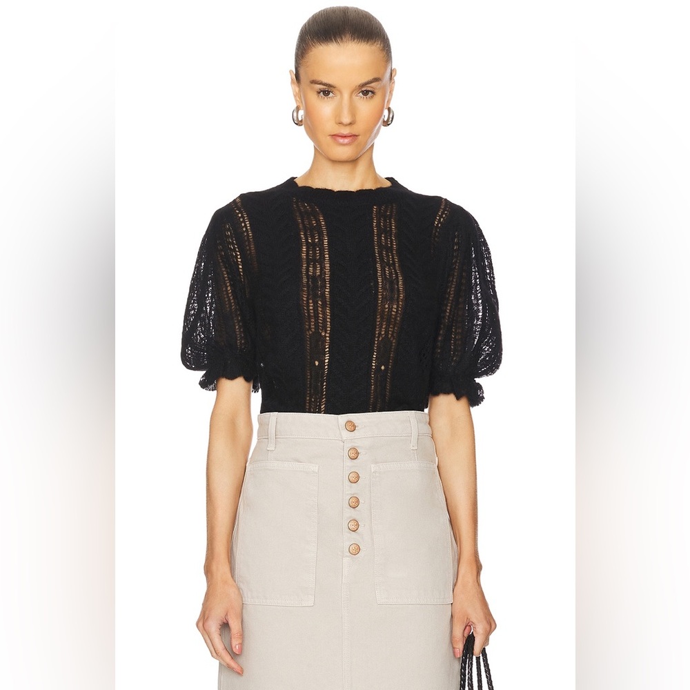 NWT $390 Ulla Johnson Mavis Top in Black